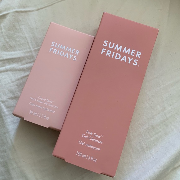 Summer Fridays Pink Bundle new with box gel cleanser & gel cream moisturizer - Picture 2 of 5